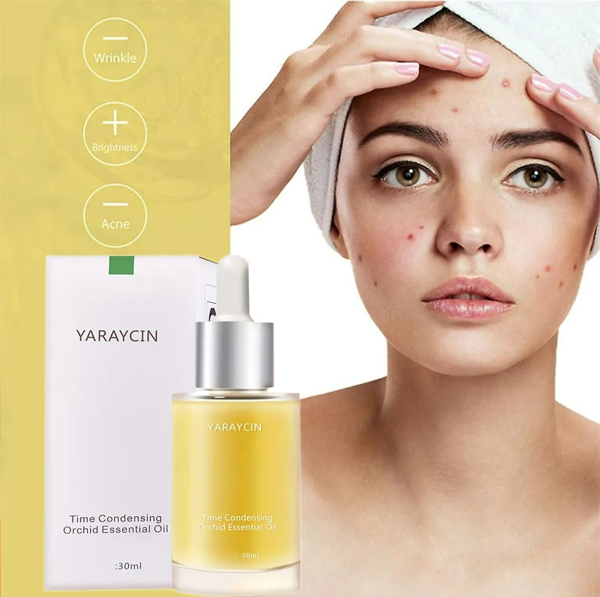 2 Pcs YARAYCIN Time Condensing Orchid Essential Oil 30ml - Moisturizing, Whitening, Soothing, Anti-Acne, Anti-Aging