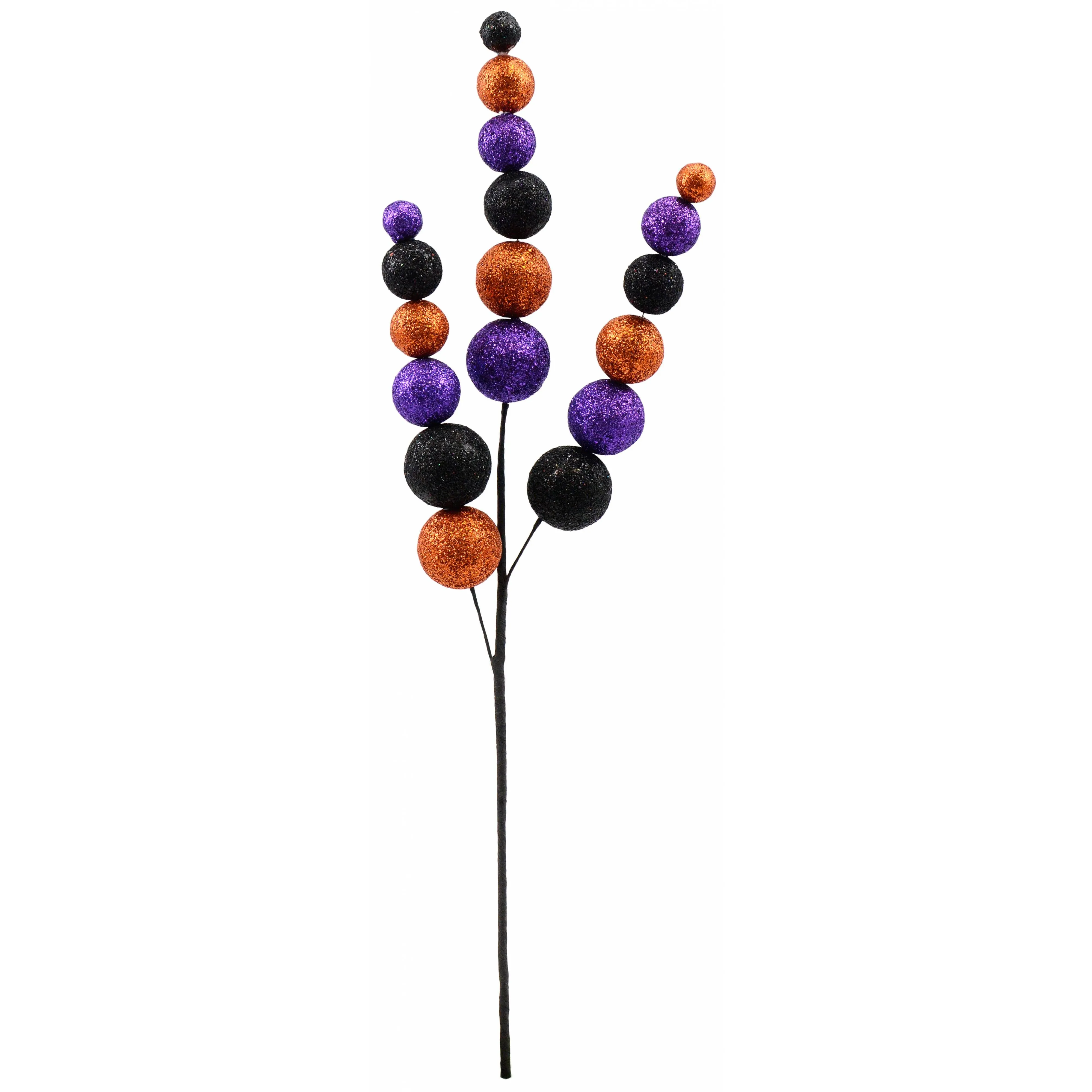 24" Halloween Glitter Ball Spray: Orange, Black & Purple