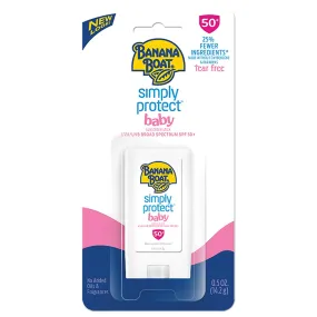 Banana Boat Simply Protect Mineral-Based Sunscreen Stick for Baby, SPF 50 , 25% Fewer Ingredients, 0.5 Oz