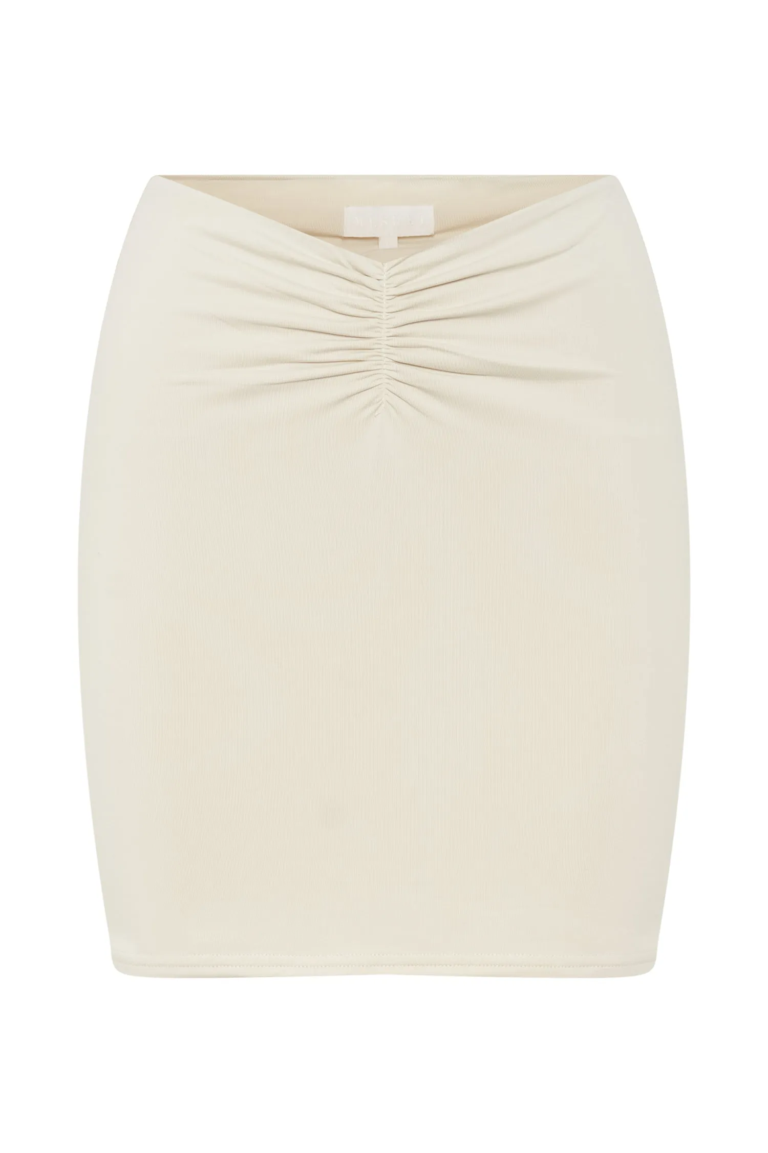 Kara Ruched Front Mini Skirt - Cream