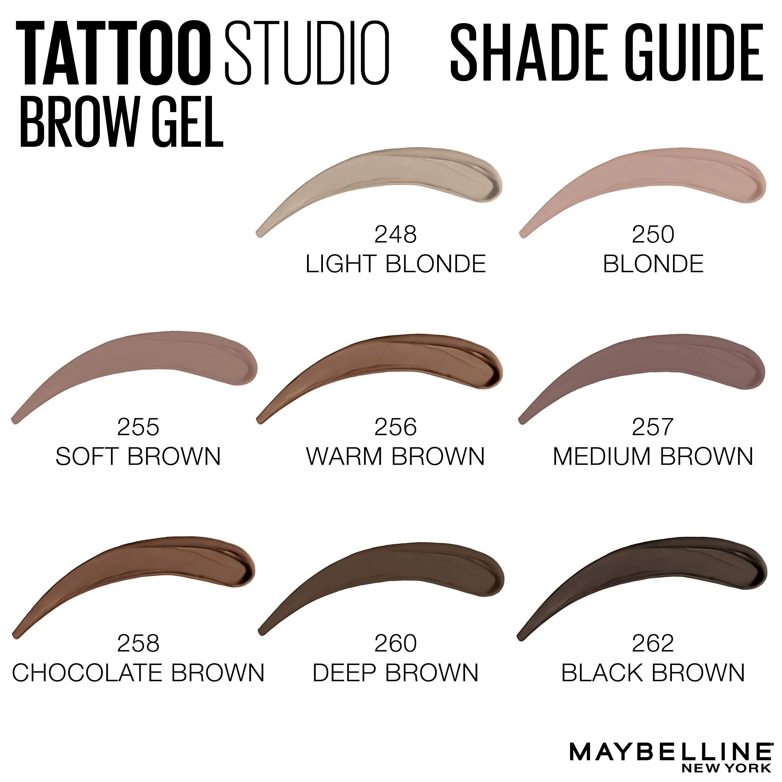 Maybelline TattooStudio Longwear Waterproof Eyebrow Gel Makeup for Fully Defined Brows, Spoolie Applicator Included, Lasts Up To 2 Days, Black Brown, 0.23 Fl Oz (Pack of 1)