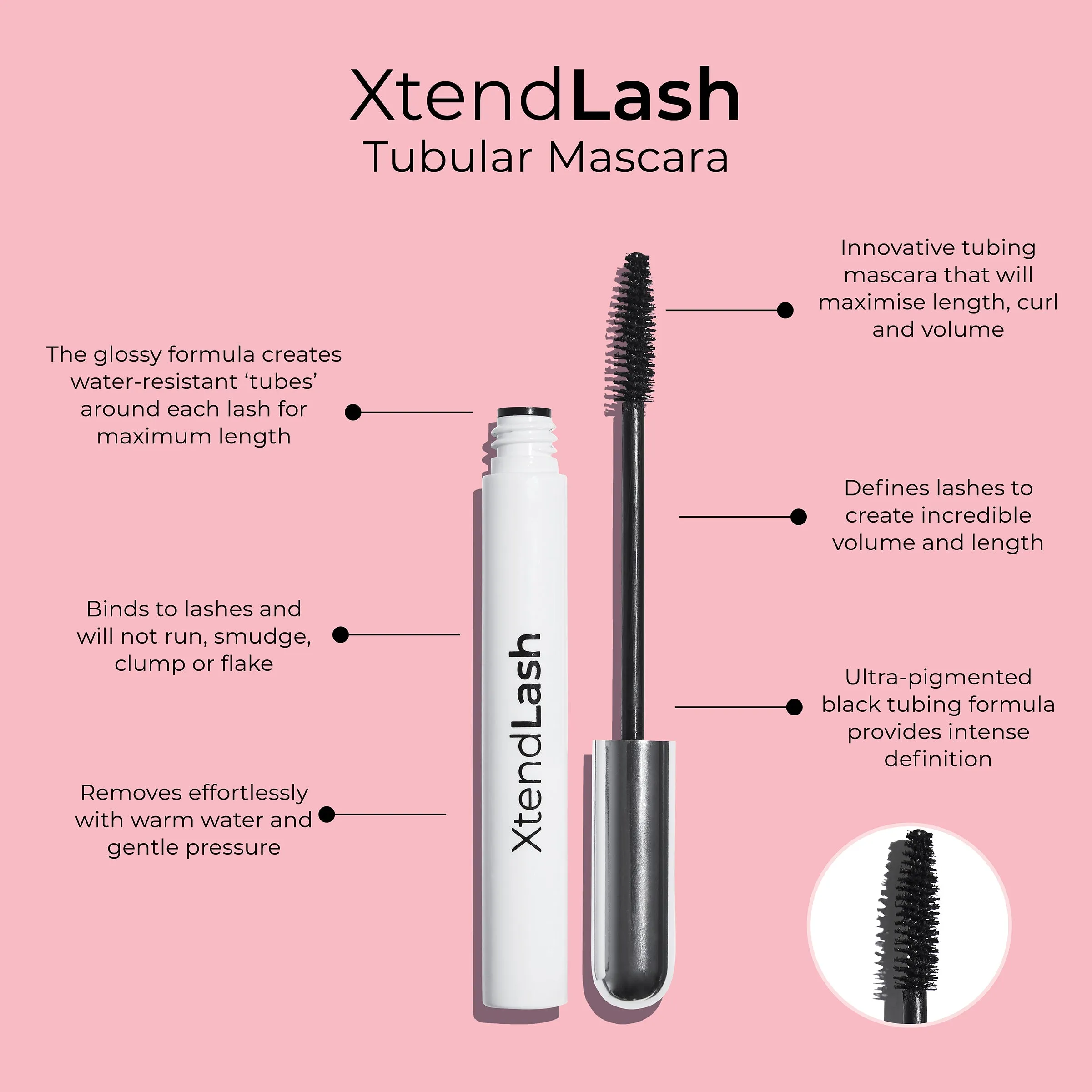 MCoBeauty XTENDLASH Black Extension Tubing Mascara