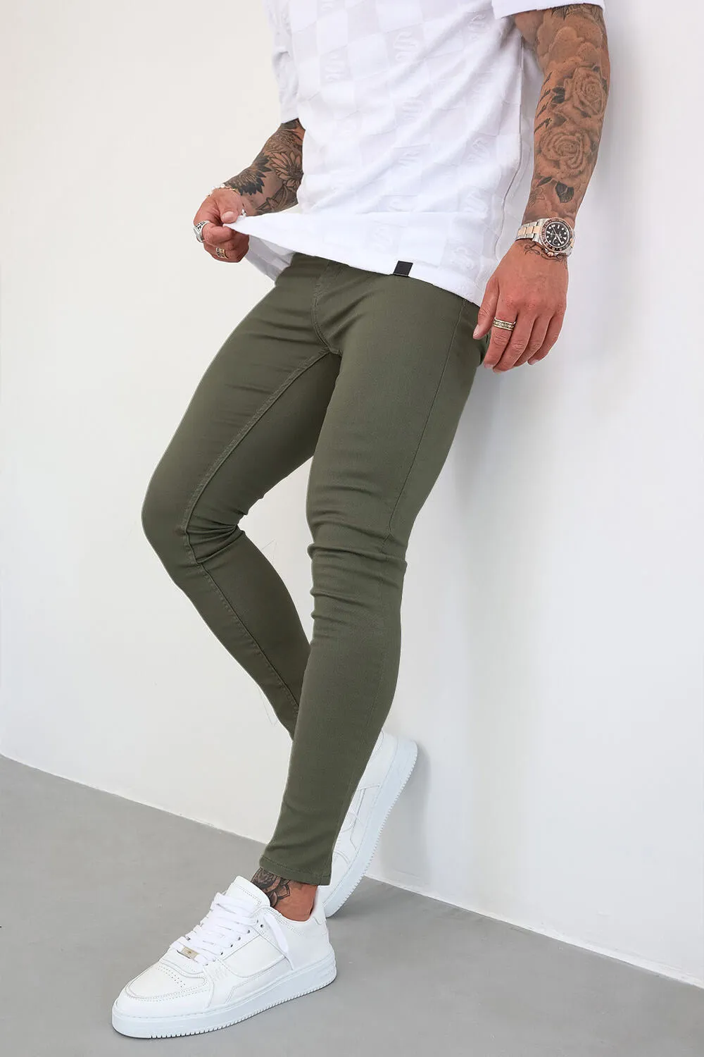 Non Rip Jeans - Olive