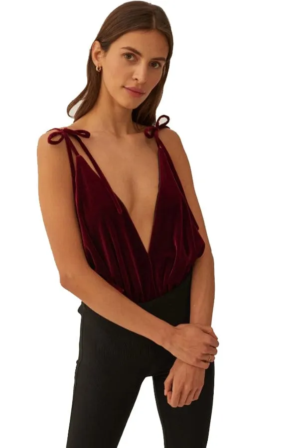 Once in a Blue Moon Bodysuit - Burgundy