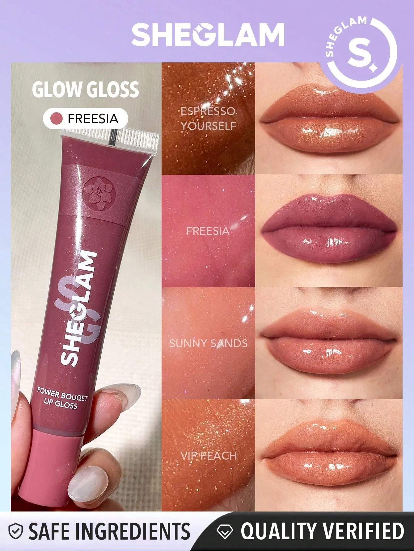 SHEGLAM Power Bouquet Lip Gloss -Shiny Tinted Moisturizing Lip Gloss