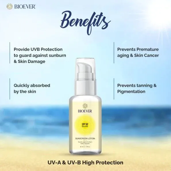 Sunscreen Lotion SPF 50 PA    | Zero White cast UV Protection Water resistance – 50ml