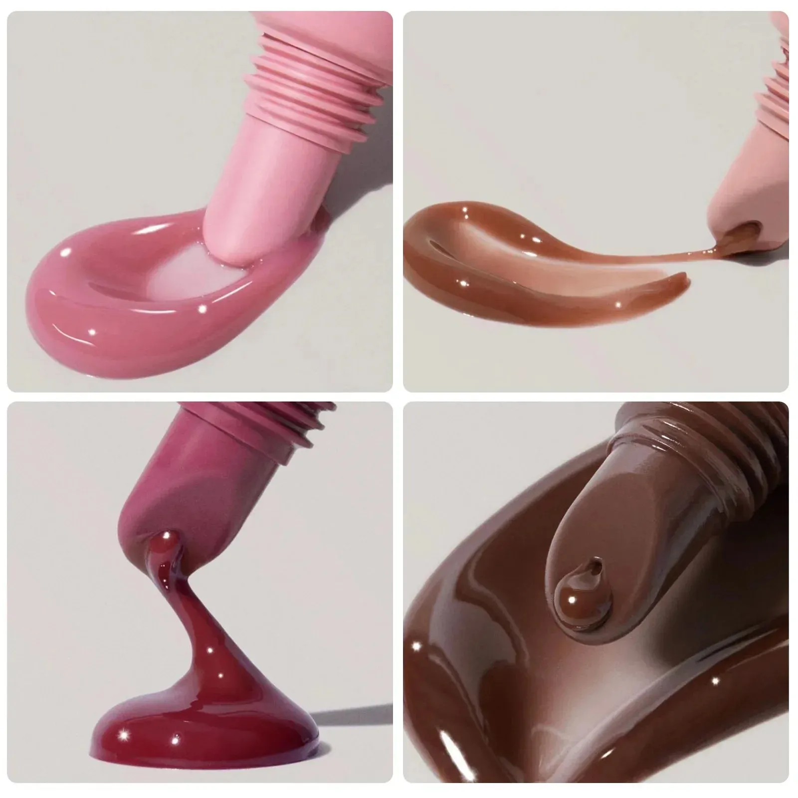 Toleet-Christmas/Thanksgiving Gift Winter Makeup Ideas 1pcs Soft Tube Mirror Lip Gloss Lip Oil Nude Brown Plumping Lip Gloss Moisturising Transparent Lipgloss Beauty Cosmetics Makeup