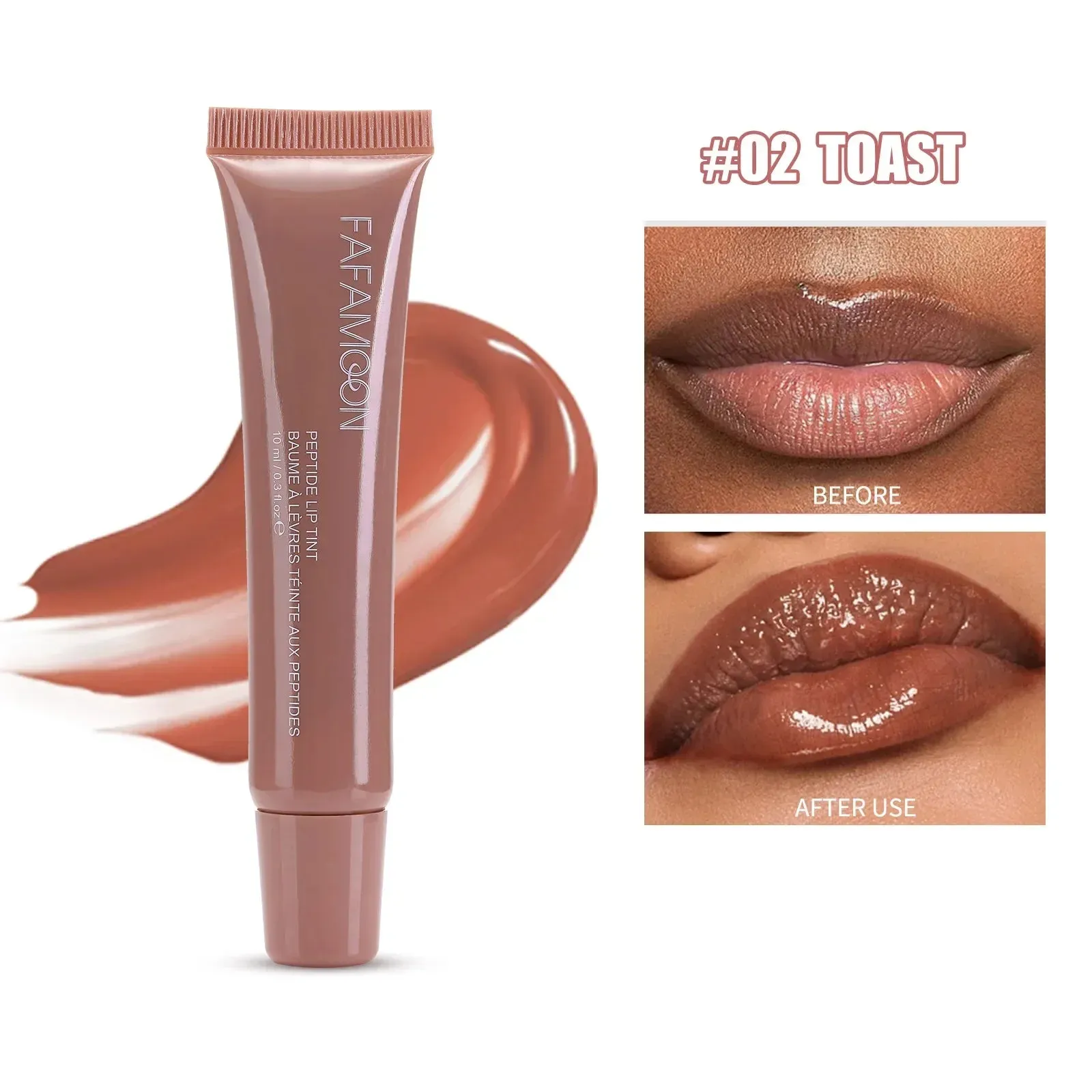 Toleet-Christmas/Thanksgiving Gift Winter Makeup Ideas 1pcs Soft Tube Mirror Lip Gloss Lip Oil Nude Brown Plumping Lip Gloss Moisturising Transparent Lipgloss Beauty Cosmetics Makeup